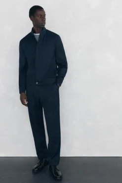 Blusão de lã estilo bomber