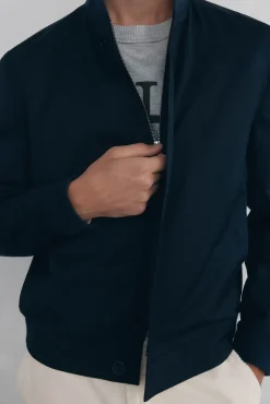 Blusão de lã estilo bomber