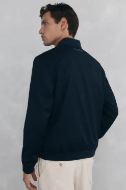 Blusão de lã estilo bomber
