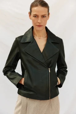 Blusão de pele biker