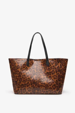 Bolsa de compras com estampado de leopardo