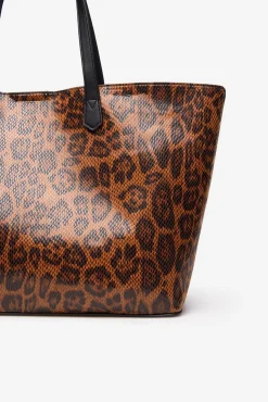 Bolsa de compras com estampado de leopardo
