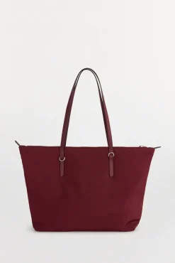 Bolsa de compras de nylon com fecho-éclair