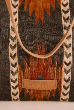 Bolsa de compras jacquard marrom