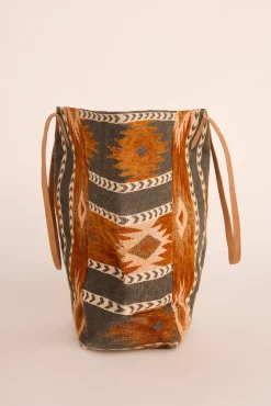 Bolsa de compras jacquard marrom