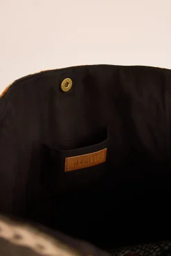 Bolsa de compras jacquard marrom