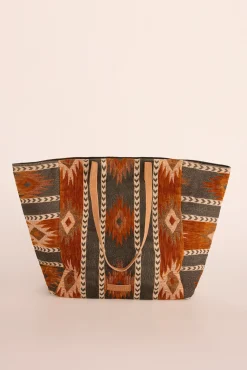 Bolsa de compras jacquard marrom