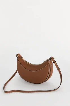 Bolsa de mala de tiracolo oval de pele