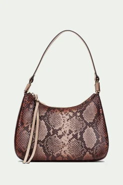 Bolsa hobo com estampado de jibóia