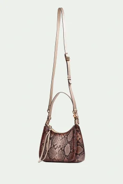 Bolsa hobo com estampado de jibóia