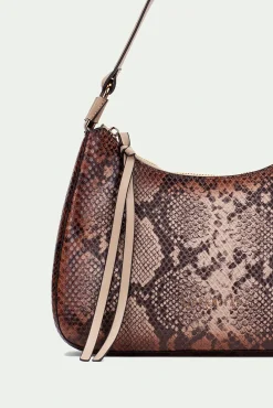 Bolsa hobo com estampado de jibóia