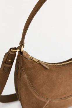Bolsa hobo de pele com alça dupla