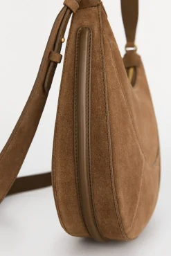 Bolsa hobo de pele com alça dupla