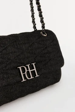 Bolsa mala de tiracolo acolchoada com corrente
