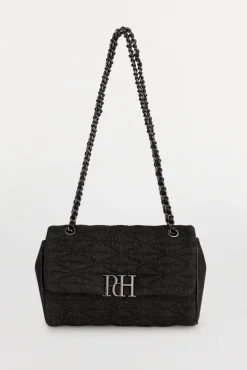 Bolsa mala de tiracolo acolchoada com corrente