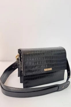 Bolsa transversal preta Valentina Coco