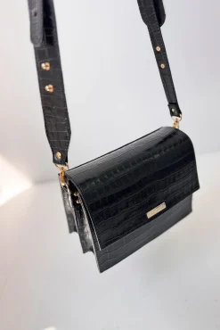 Bolsa transversal preta Valentina Coco