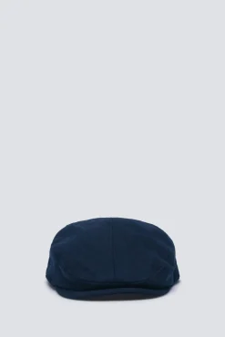 Boné plano de mistura de lã azul