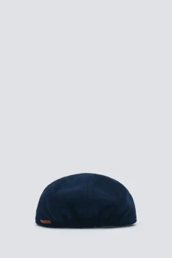 Boné plano de mistura de lã azul