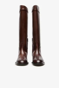 Bota de montaria de pele