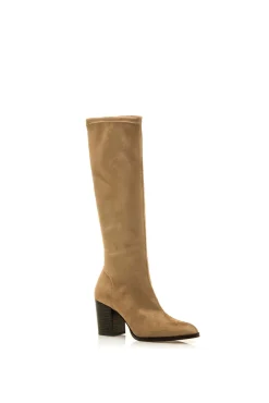 Bota de salto alto rosa