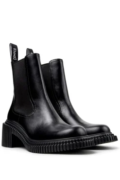 Botas de couro de cano meia