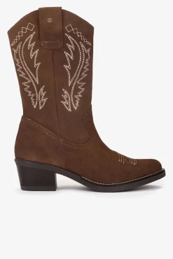 Botas de cowboy de couro camurça