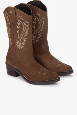Botas de cowboy de couro camurça