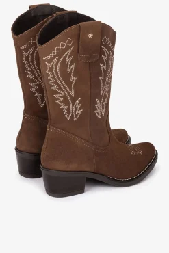 Botas de cowboy de couro camurça