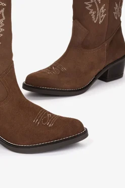 Botas de cowboy de couro camurça