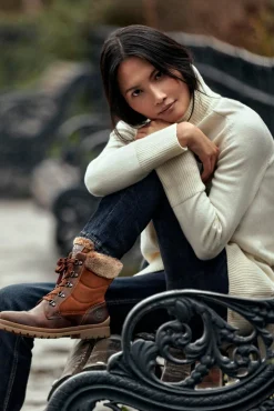 Botas de pele com forro de pele quente
