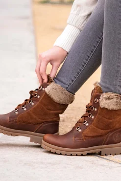 Botas de pele com forro de pele quente