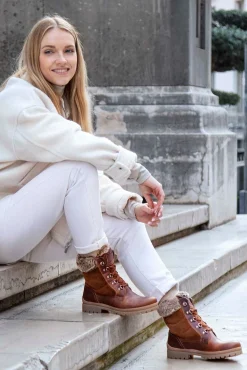 Botas de pele com forro de pele quente