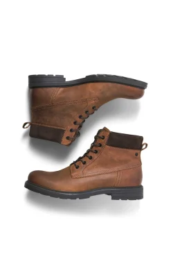 Botins de cano alto de couro