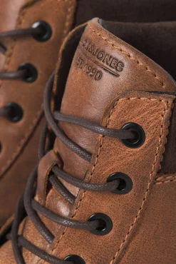 Botins de cano alto de couro