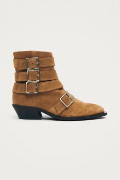 Botins de cano curto de couro camurça Eras