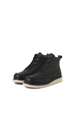Botins de couro com sola de borracha