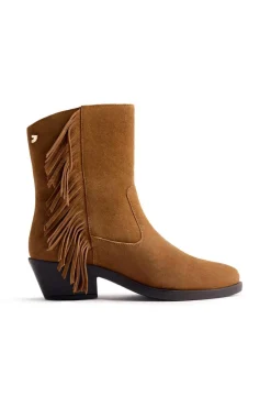 Botins de cowboy de pele com franjas Kasson