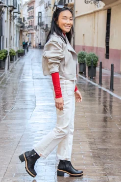 Botins de pele com forro de pele