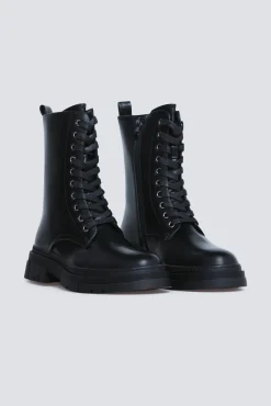 Botins militares com cadarço