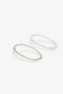 Brincos de argola com strass