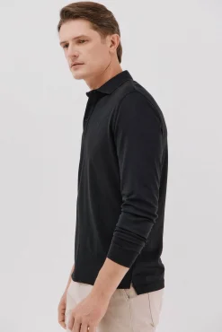 -Regular fit-Piqué fabric-Long sleeve, placket with buttons and embroidered logo on the chest-Shirt cuffs with button-By buying our cotton products, you're supporting our investment in the Better Cotton initiative. This product has bee