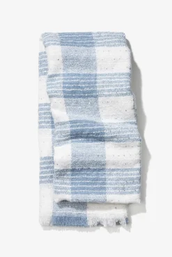Cachecol xadrez azul