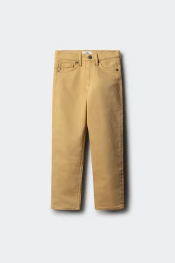 Calça amarela slim fit de 5 bolsos para meninos
