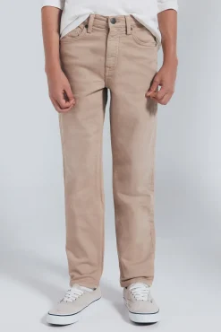 Calça amarela slim fit de 5 bolsos para meninos