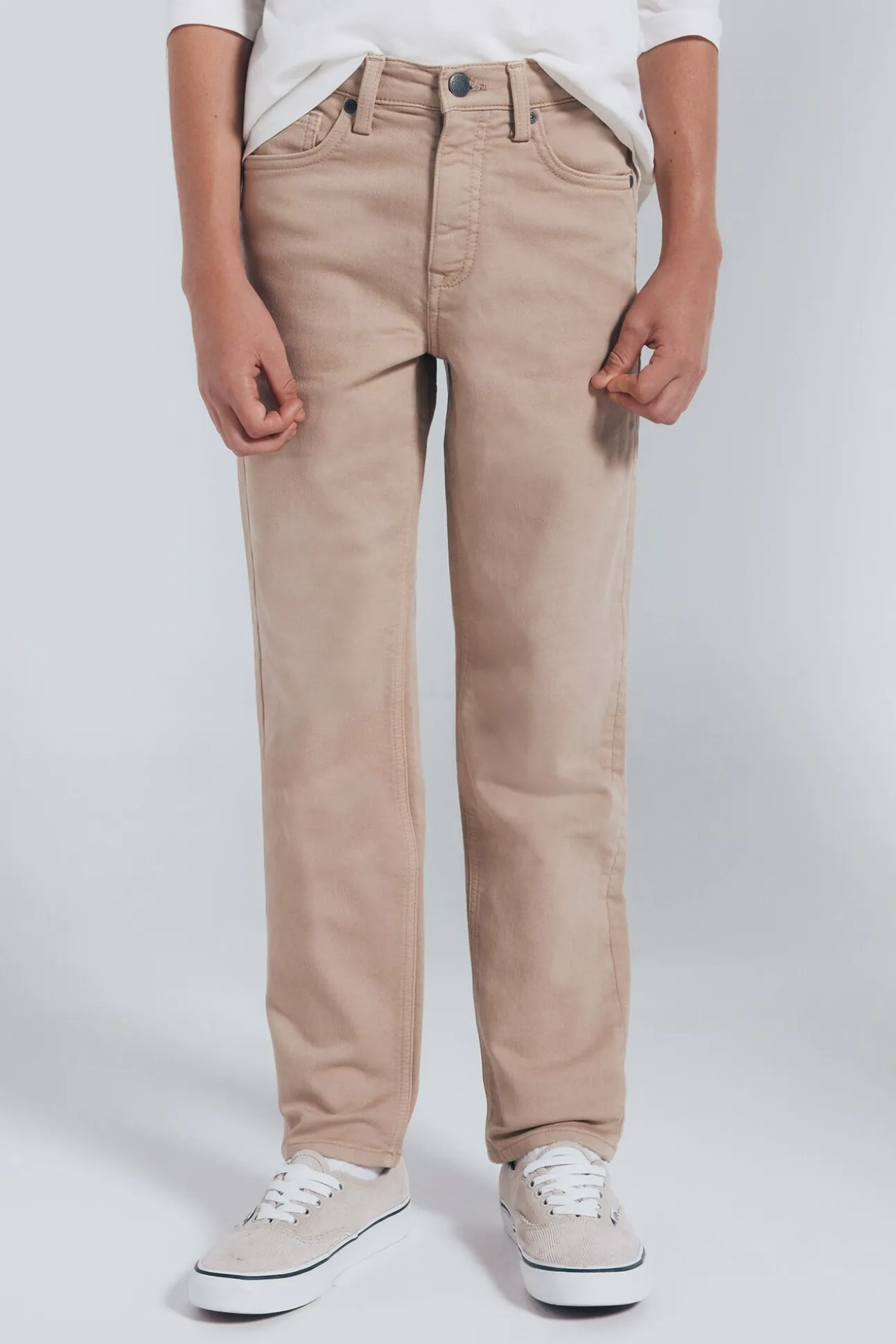 Calça amarela slim fit de 5 bolsos para meninos
