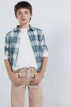 Calça amarela slim fit de 5 bolsos para meninos