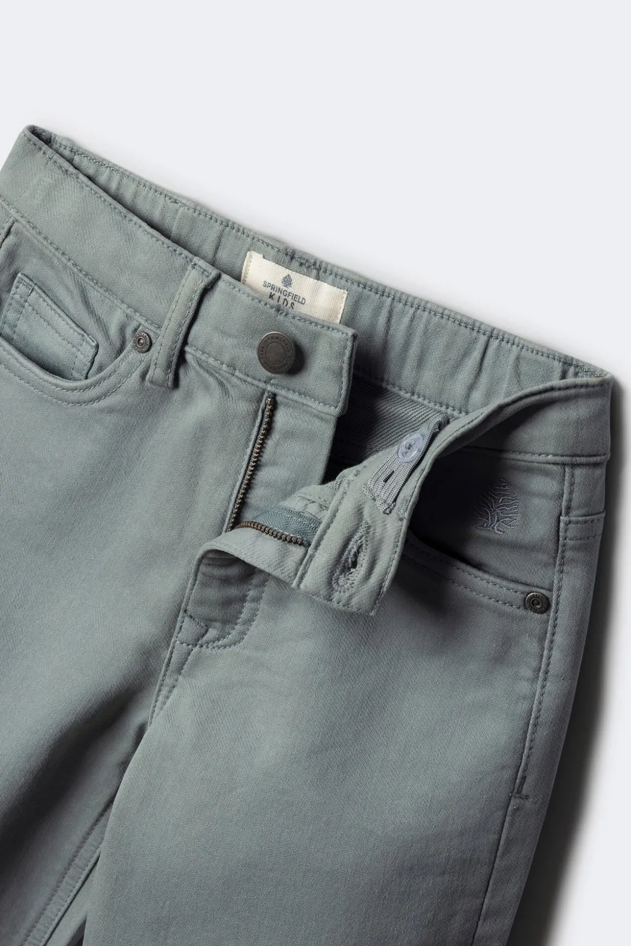 Calça amarela slim fit de 5 bolsos para meninos