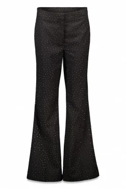 Calça boca de sino com strass
