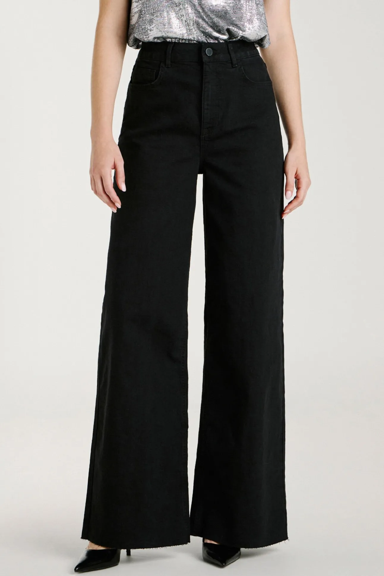 Calça calça de perna larga